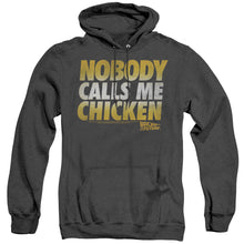 Load image into Gallery viewer, Back To The Future Chicken Heather Mens Hoodie Black
