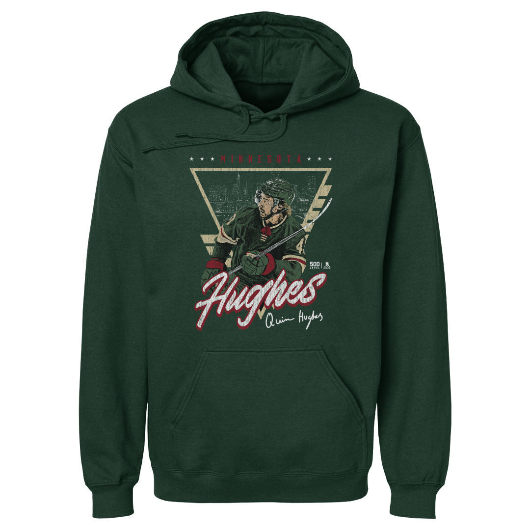 Quinn Hughes Minnesota Triangle Retro WHT