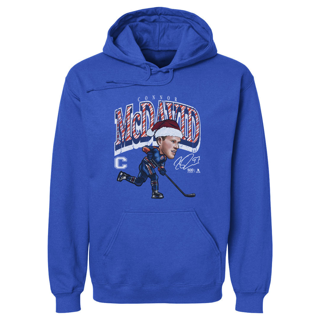 Connor McDavid Edmonton Cartoon Santa Hat WHT