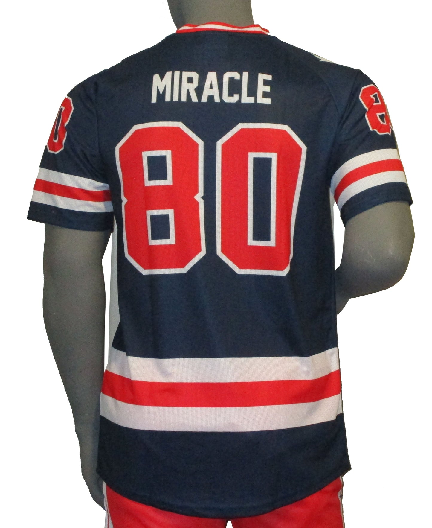 USA Hockey Adult Miracle on Ice 1980 Team Jersey Authentic Navy T-Shirt