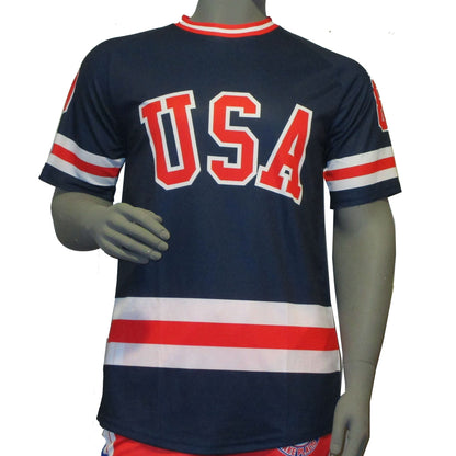 USA Hockey Adult Miracle on Ice 1980 Team Jersey Authentic Navy T-Shirt
