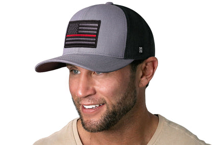 Thin Red Line Trucker Haka Hat Gray-Black Fire Tactical Snapback