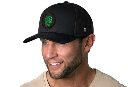 Hops Trucker Haka Hat Black Beer Snapback