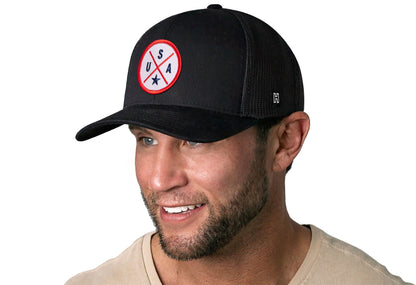 USA Trucker Haka Hat Black America Snapback