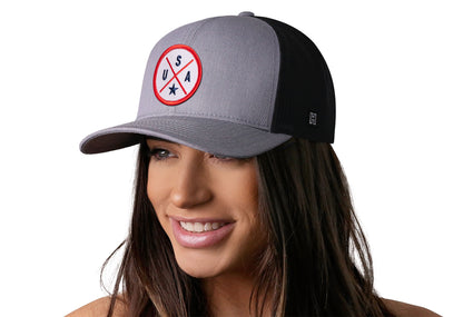USA Trucker Haka Hat Gray-Black America Snapback