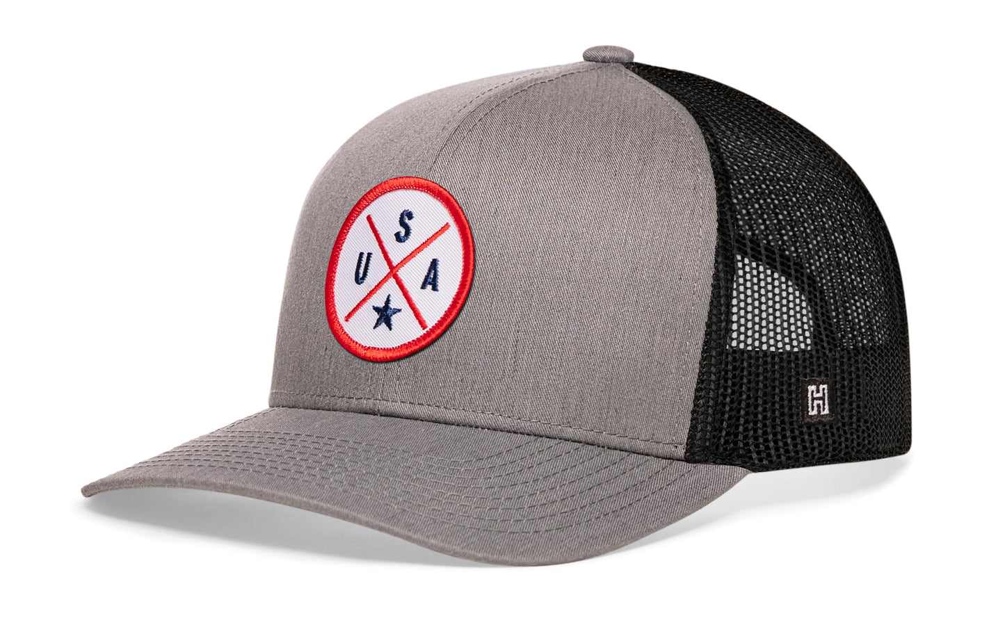 USA Trucker Haka Hat Gray-Black America Snapback