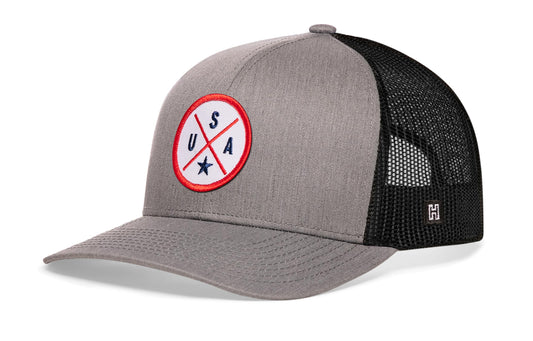 USA Trucker Haka Hat Gray-Black America Snapback