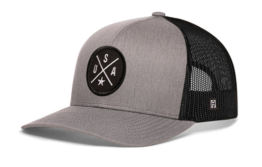 USA Trucker Haka Hat Gray-Black America Snapback