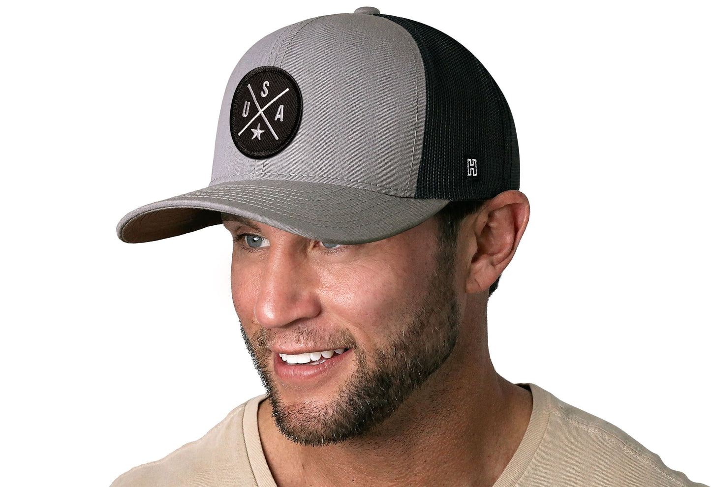 USA Trucker Haka Hat Gray-Black America Snapback