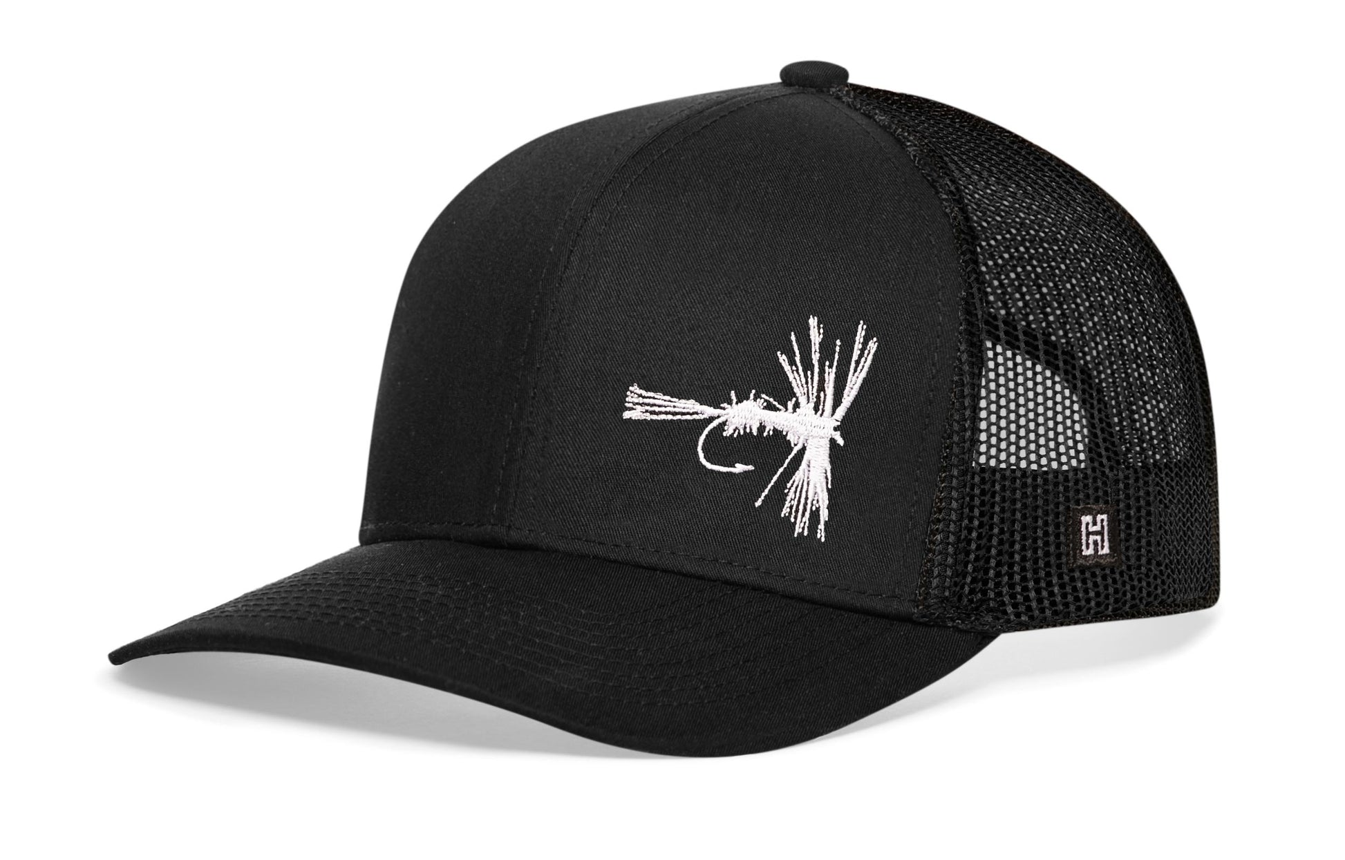 Fly Fishing Trucker Haka Hat Black Fly Fishing Snapback
