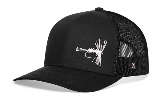 Fly Fishing Trucker Haka Hat Black Fly Fishing Snapback