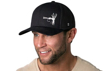 Fly Fishing Trucker Haka Hat Black Fly Fishing Snapback