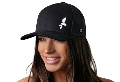 Mermaid Trucker Haka Hat Black  Snapback