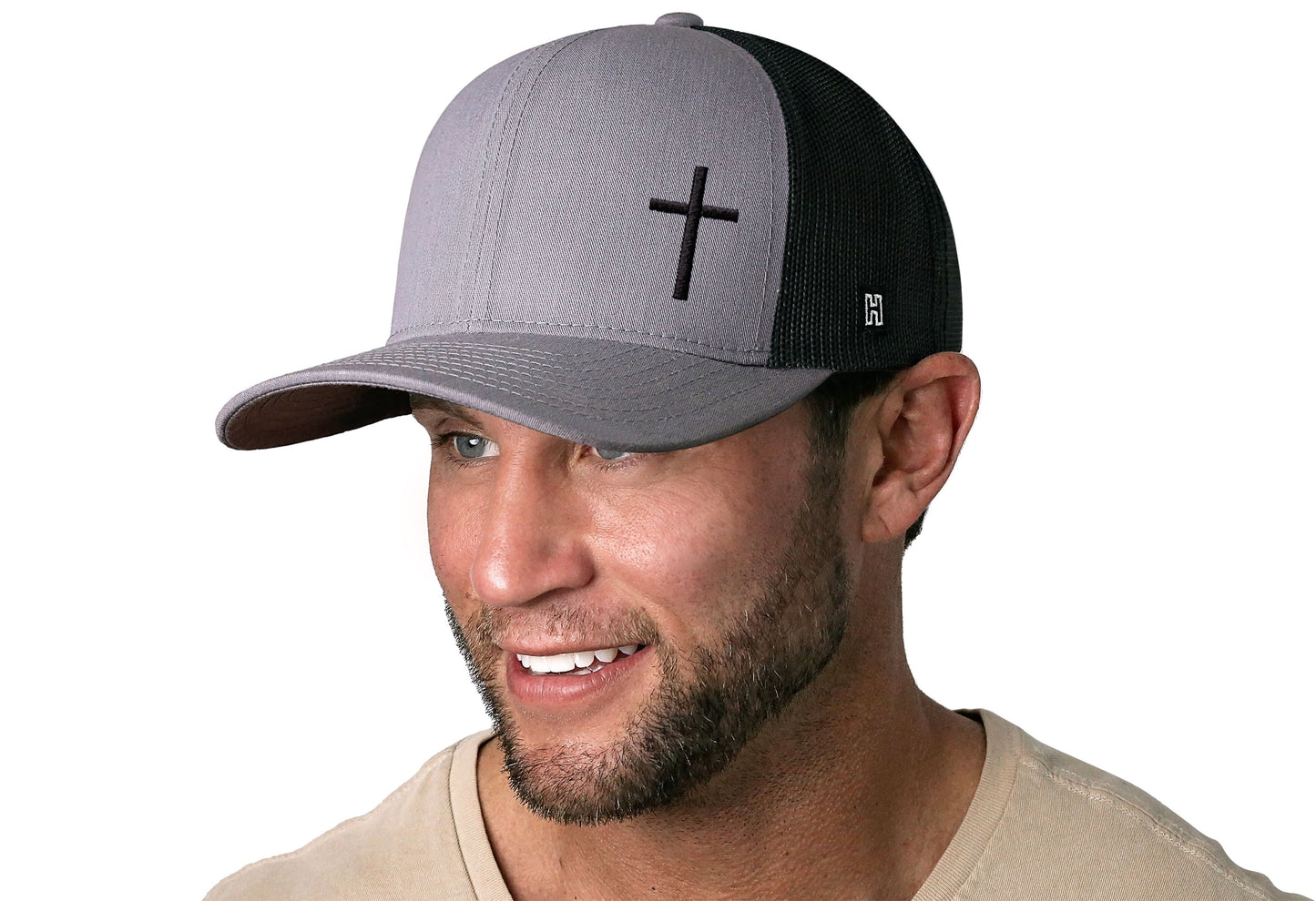 Cross Trucker Haka Hat Gray-Black cross Snapback