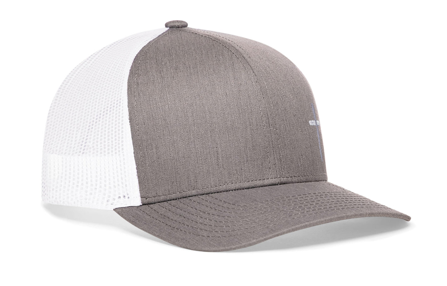Cross Trucker Haka Hat Gray-White Cross Snapback
