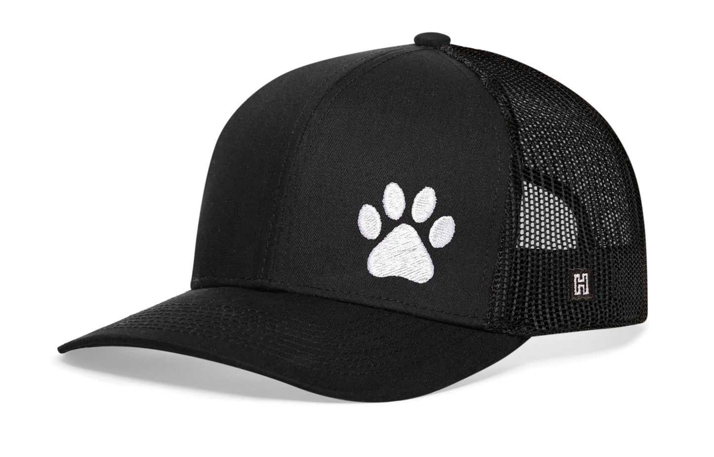 Paw Trucker Haka Hat Black Animal Print Snapback