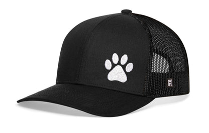Paw Trucker Haka Hat Black Animal Print Snapback