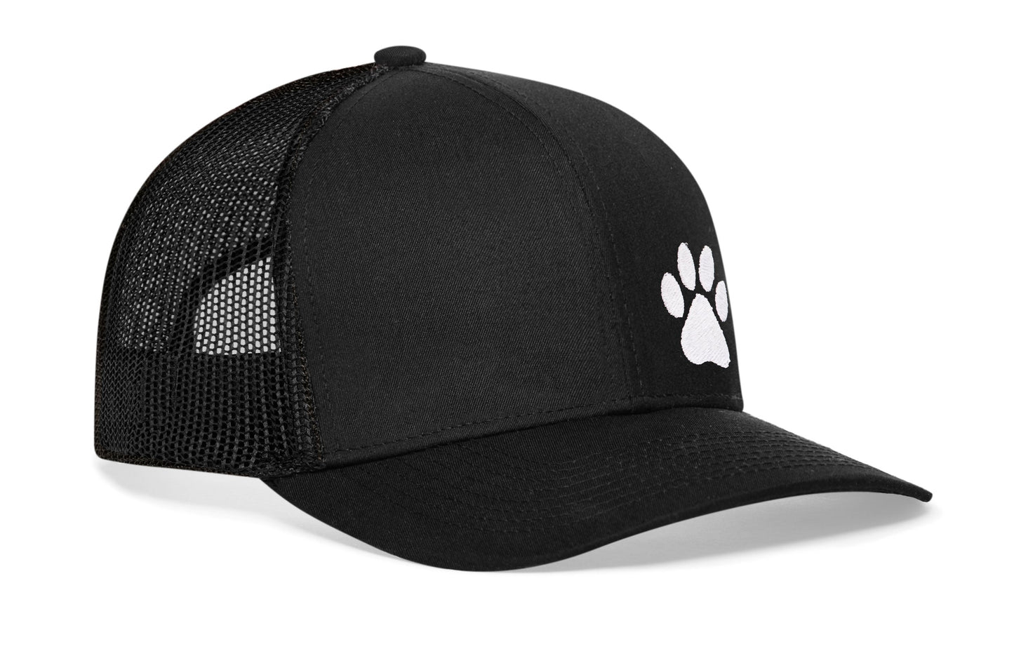 Paw Trucker Haka Hat Black Animal Print Snapback
