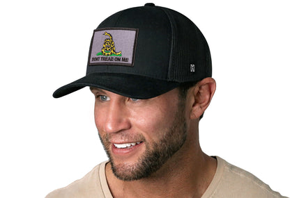 Dont Tread On Me Trucker Haka Hat Black Gadsden Flag Tactical Snapback