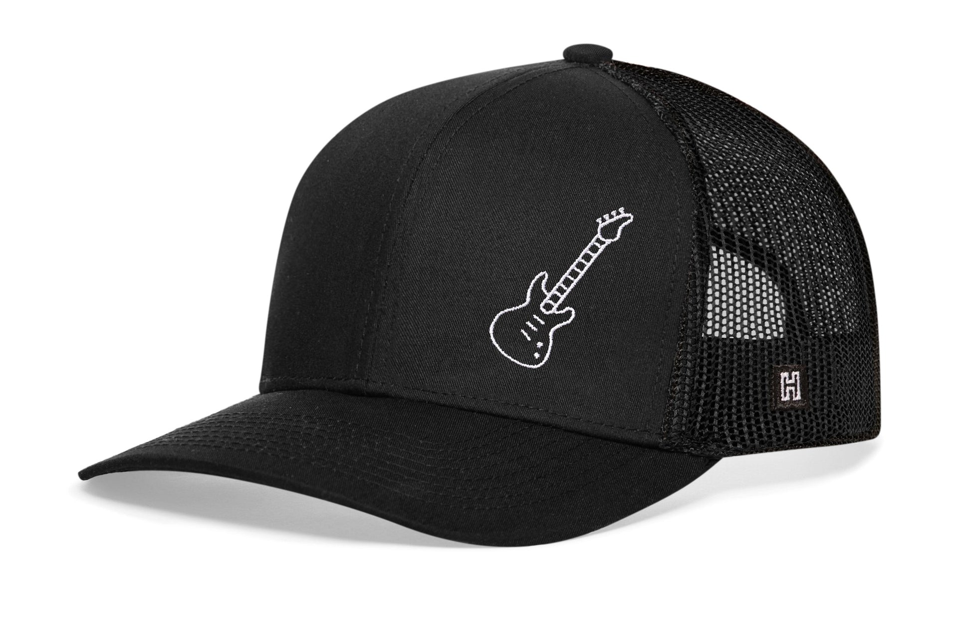 Electric Bass Trucker Haka Hat Black Electric Guitar Snapback