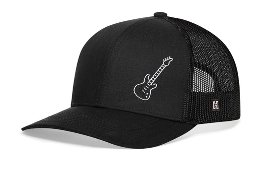 Electric Bass Trucker Haka Hat Black Electric Guitar Snapback