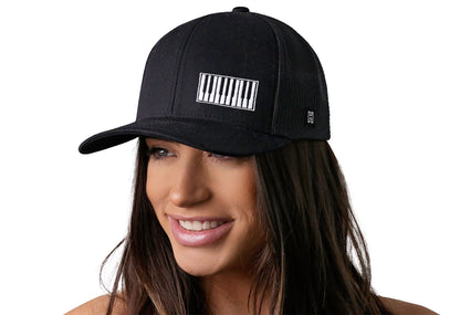 Piano Keys Trucker Haka Hat Black Piano Snapback