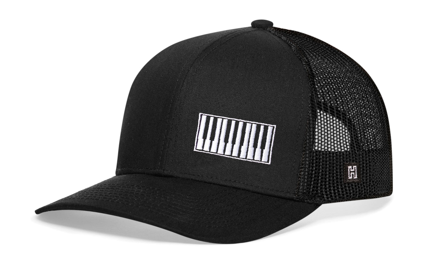Piano Keys Trucker Haka Hat Black Piano Snapback