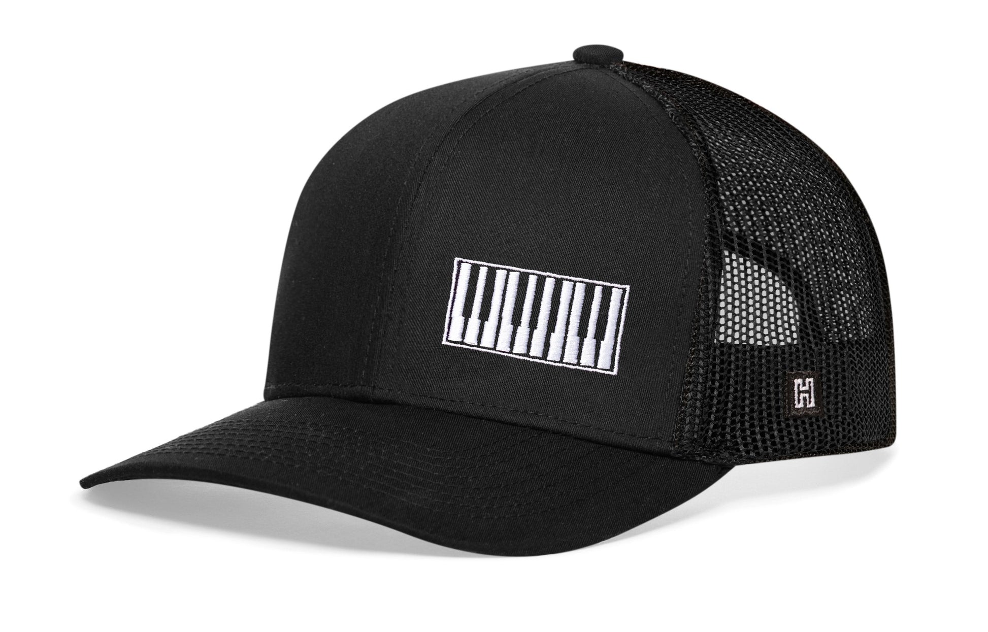 Piano Keys Trucker Haka Hat Black Piano Snapback