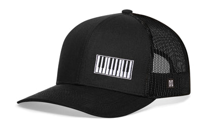 Piano Keys Trucker Haka Hat Black Piano Snapback