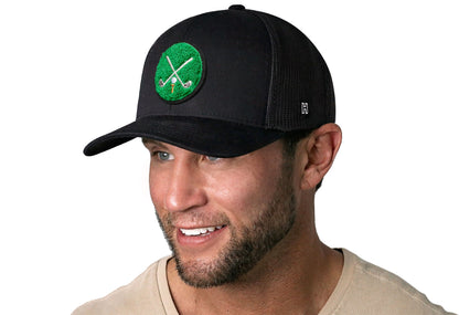 Golf Trucker Hat Chenille Haka Hat Black Club X Snapback