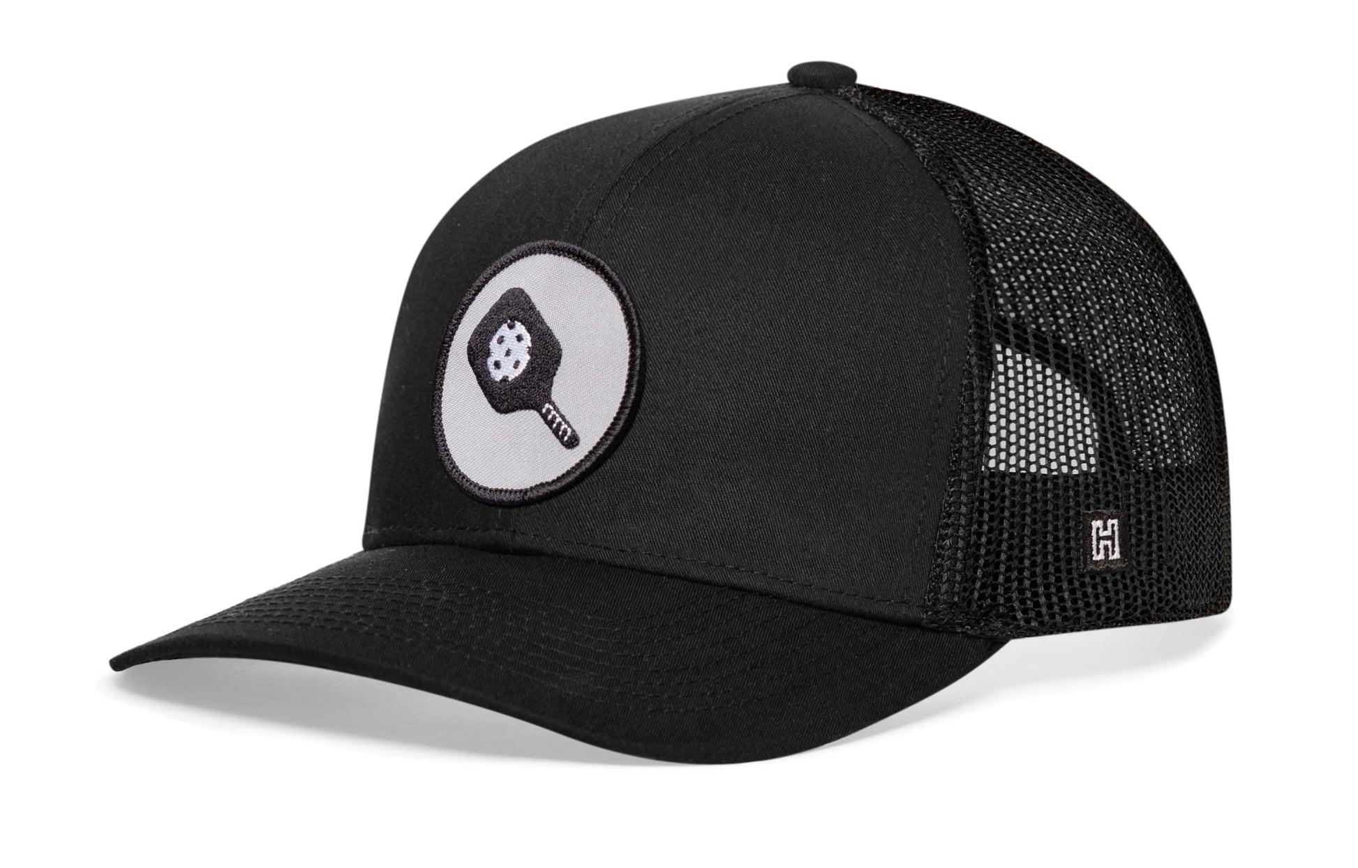 Pickleball Trucker Haka Hat Black Ball And Paddle Snapback
