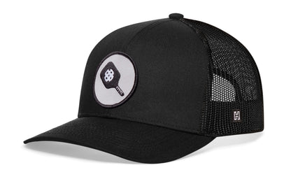 Pickleball Trucker Haka Hat Black Ball And Paddle Snapback