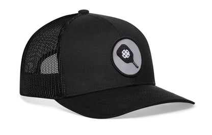 Pickleball Trucker Haka Hat Black Ball And Paddle Snapback