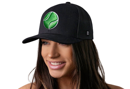 Tennis Trucker Haka Hat Black Tennis Ball Snapback
