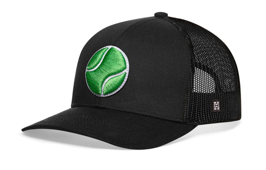 Tennis Trucker Haka Hat Black Tennis Ball Snapback