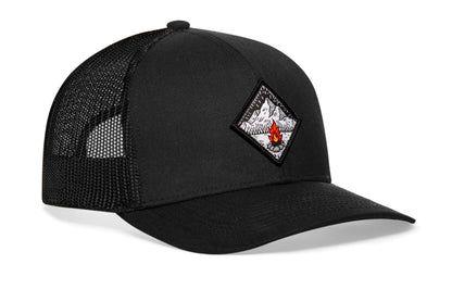 Campfire Trucker Haka Hat Black Outdoors Snapback