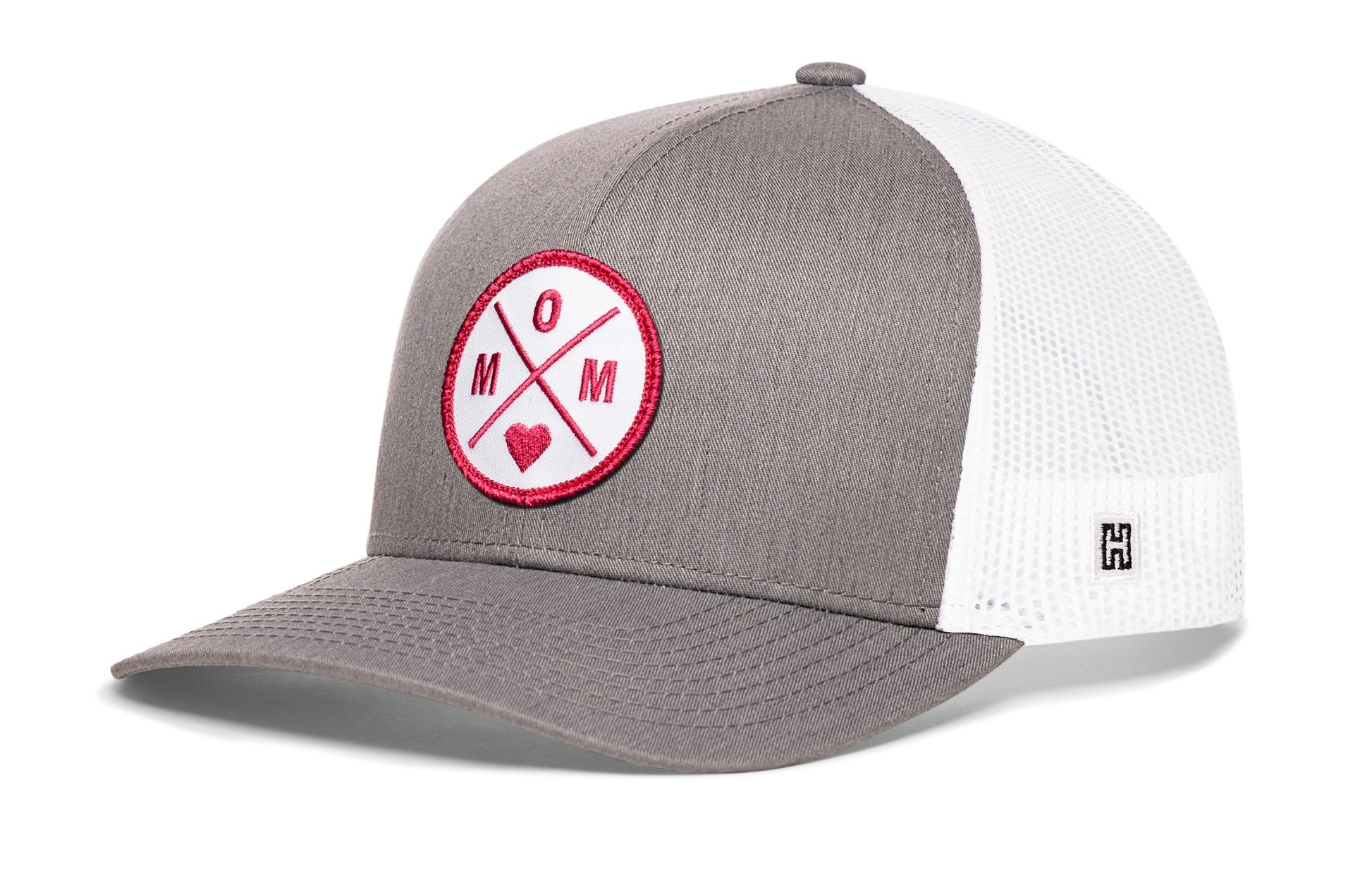 Mom Trucker Haka Hat Gray-White Snapback