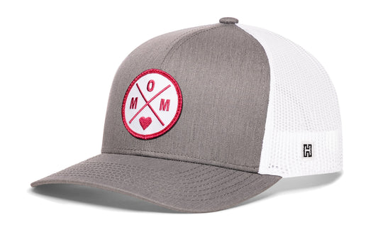 Mom Trucker Haka Hat Gray-White Snapback