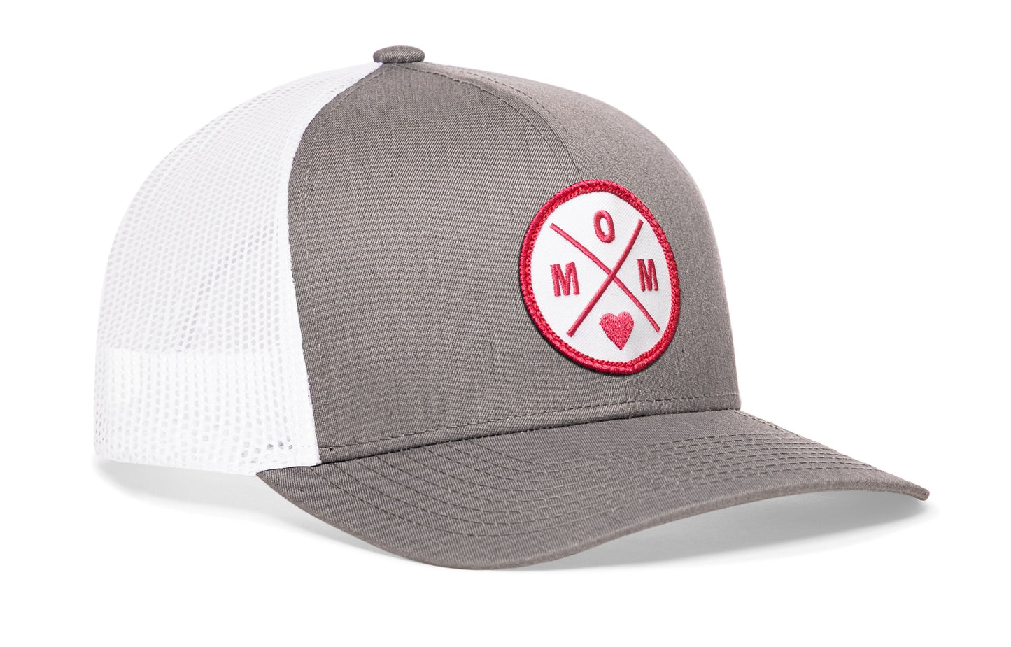 Mom Trucker Haka Hat Gray-White Snapback