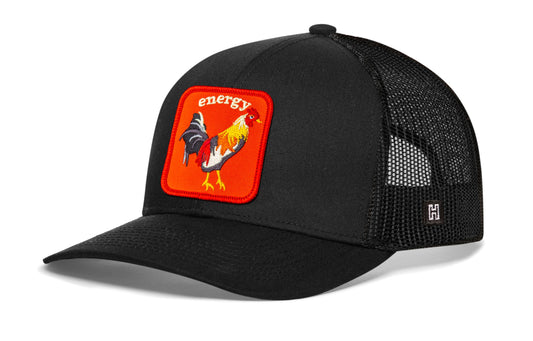 Rooster Energy Trucker Haka Hat Black Chicken Snapback