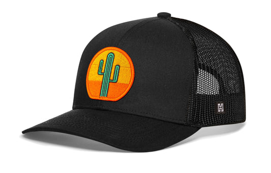 Cactus Sunset Trucker Haka Hat Black Cactus Sunet Snapback
