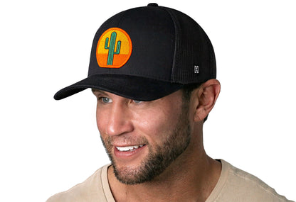 Cactus Sunset Trucker Haka Hat Black Cactus Sunet Snapback