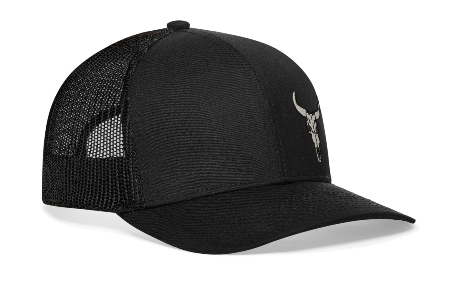 Bull Skull Trucker Haka Hat Black Bull Skull Snapback