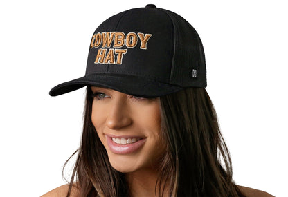 Cowboy Trucker Haka Hat Black Snapback