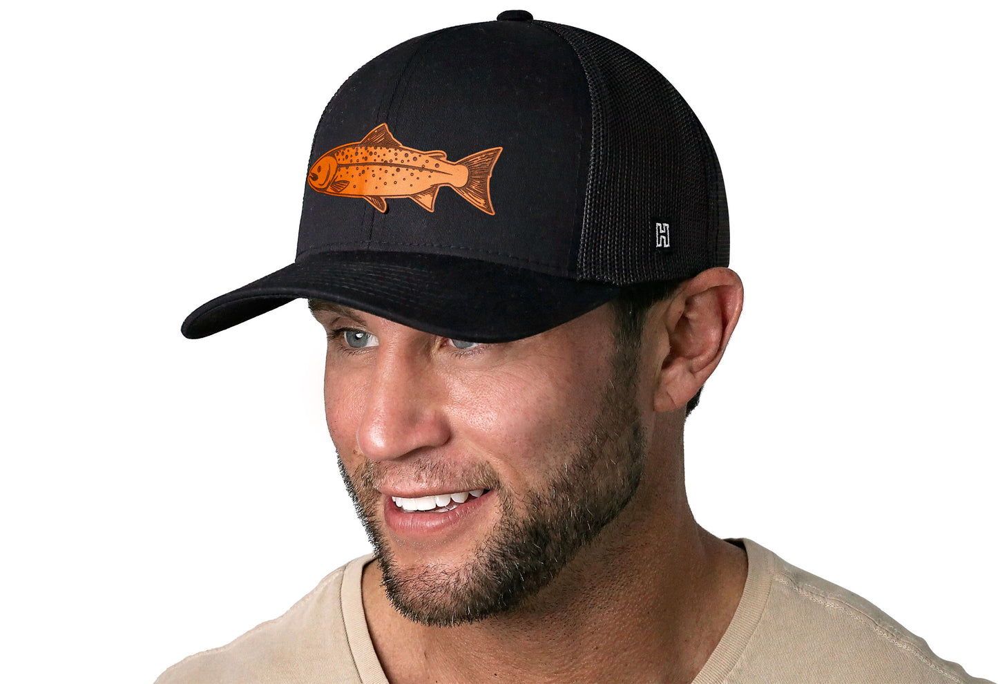 Salmon Trucker Haka Hat Black Salmon Snapback