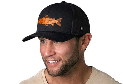 Salmon Trucker Haka Hat Black Salmon Snapback