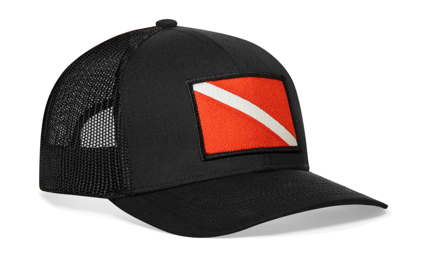 Dive Flag Trucker Haka Hat Black Scuba Diving Snapback