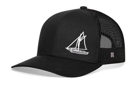 Sailboat Trucker Haka Hat Black  Snapback
