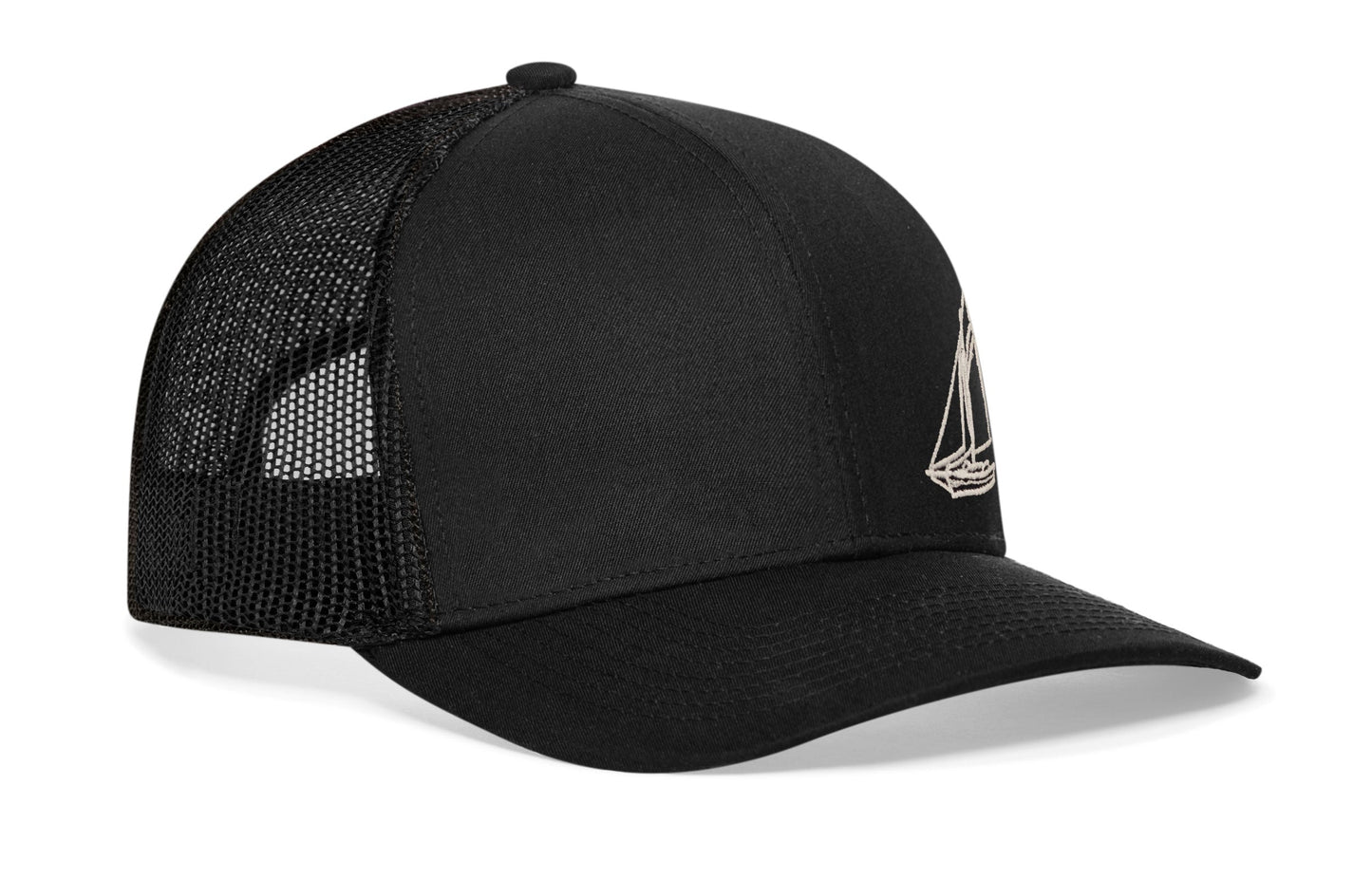 Sailboat Trucker Haka Hat Black  Snapback