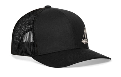 Sailboat Trucker Haka Hat Black  Snapback